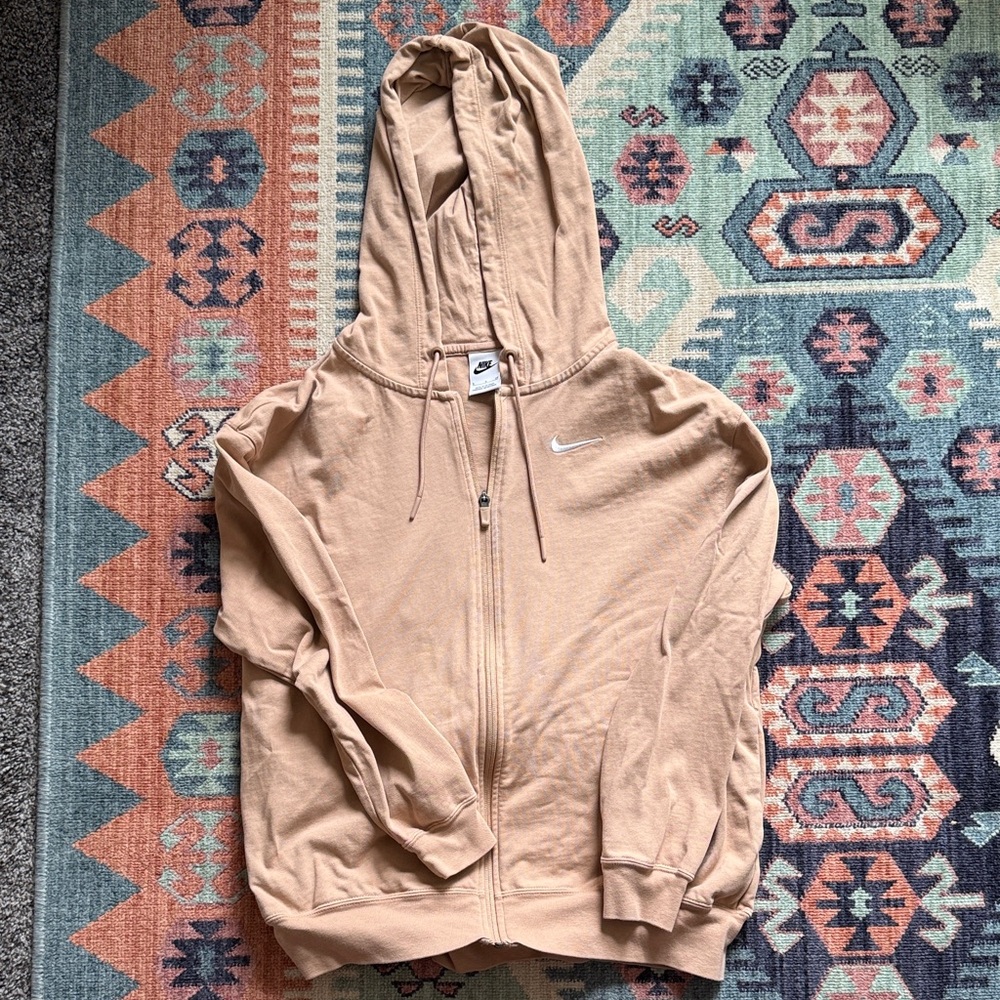 Nike Beige Full-Zip Hoodie
